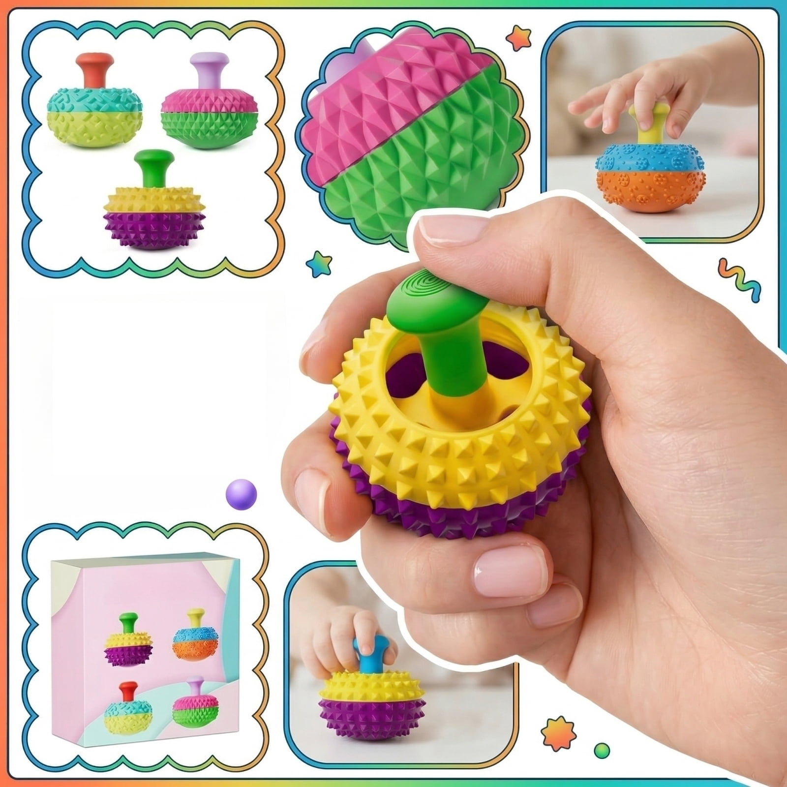 4 Pcs Silicone Thumb Joystick Sensory Fidget, Soft Squeeze Stress ...