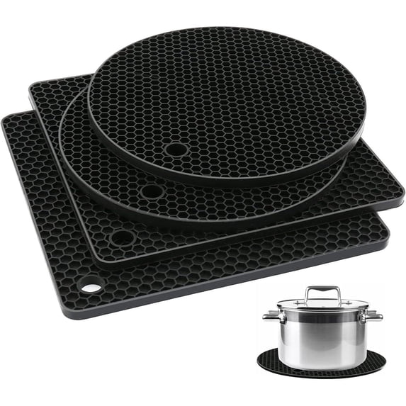 4 Pcs Silicone Trivet Mats, Non-Slip Durable Pads for Hot Dishes, Jar ...