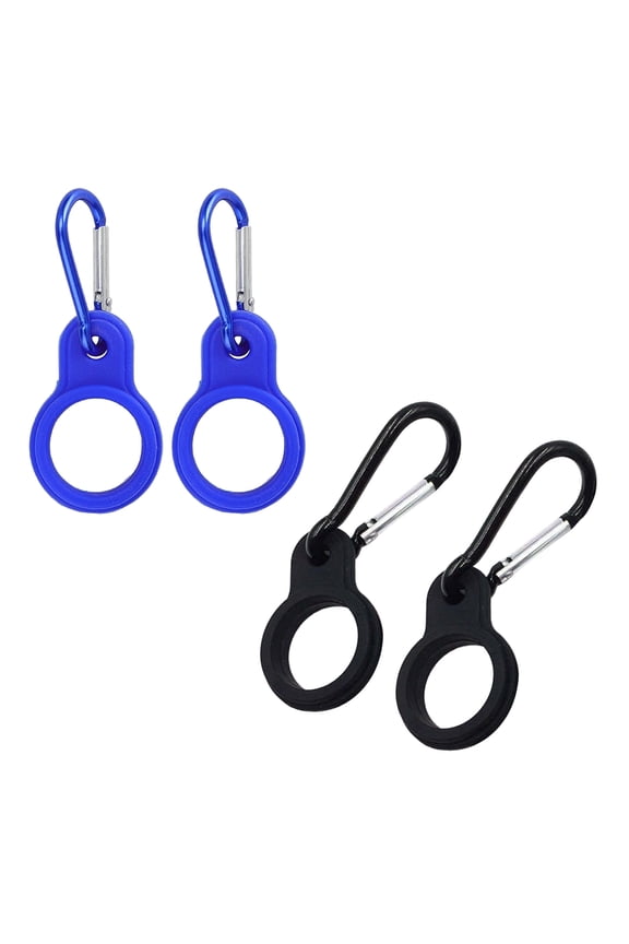 4 Pcs Silicone Water Bottle Buckle with Carabiner Clip Portable Secure Bottle Holder Water Bottle Carrier Rings