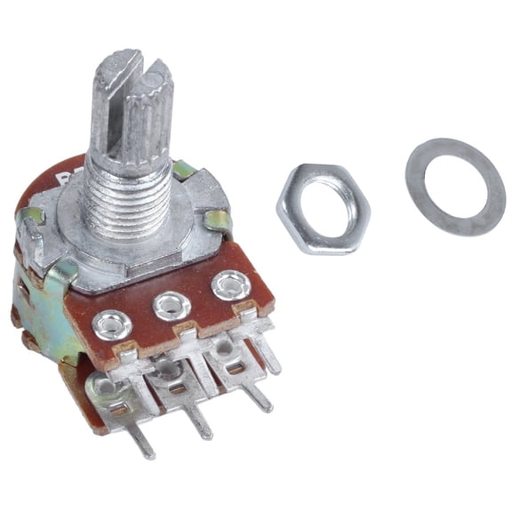4 Pcs Silver Metal B50K 50K Ohm 6-Pin Dual Trim Potentiometer 3.8x2.8x1.7cm,4x Potentiometer,silver