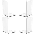 thumbnail image 1 of 4 Pcs Simple Bookends Clear Book Stoppers Acrylic Bookends Book Holders Stand Book End for Library Bedroom, 1 of 11