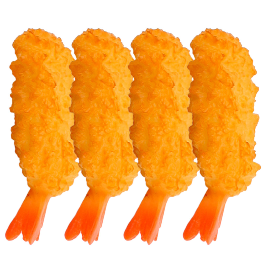 4 Pcs Simulated Tempura Fake Food Play Fried Chicken Pvc Child