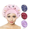 thumbnail image 1 of 4 Pcs Single Layer Soft Satin Bonnet Silk Hair Wrap for Women Sleeping Cap with Wide Elastic Band Night Sleep, 1 of 5