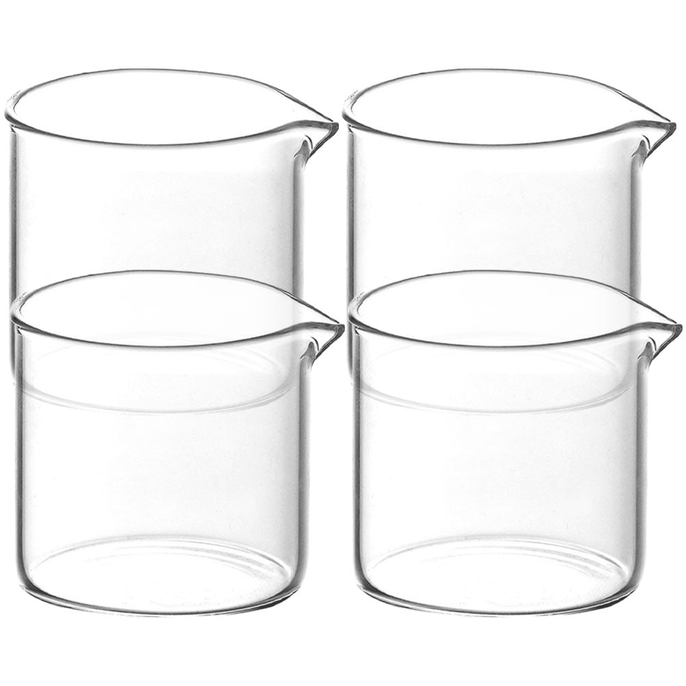 Desktop Pitcher 4 Pcs Single Spout Glass Milk Cup Small Transparent Pitcher Desktop ...