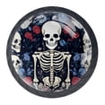 thumbnail image 1 of 4 Pcs Skeleton Knobs for Kitchen Cabinet Cupboard Dresser Bookcase Drawer Pulls Handles Round Home Decor, 1 of 8