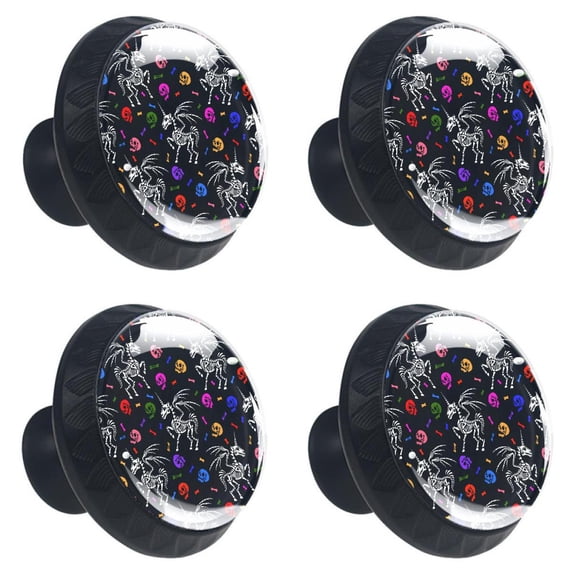 4 Pcs Skeleton of a Pegasus Knobs for Kitchen Cabinet Cupboard Dresser Bookcase Drawer Pulls Handles Round Home Decor