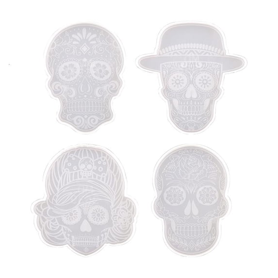 4 Pcs Coaster Epoxy Resin Mold Cup Mat Mug Pad Silicone Mould DIY ...