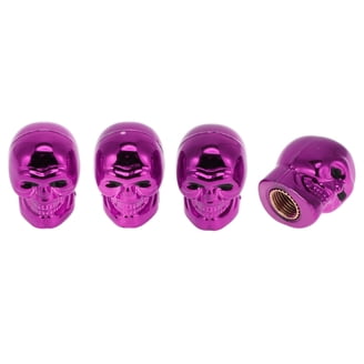 Purple Paw Print Tire Valve Stem Caps – Aluminum, Universal Fit, USA Made