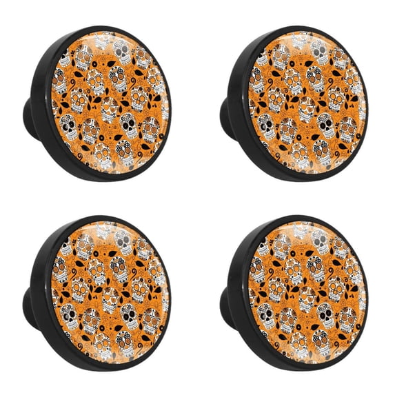 4 Pcs Skull Knobs for Kitchen Cabinet Cupboard Dresser Bookcase Drawer Pulls Handles Round Home Decor