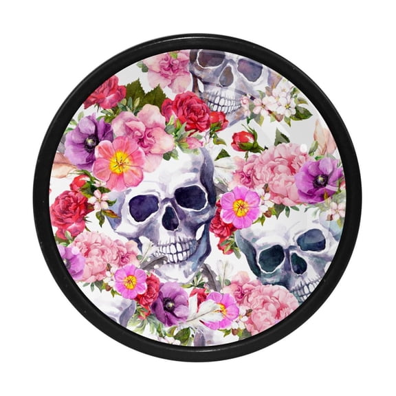 4 Pcs Skull Knobs for Kitchen Cabinet Cupboard Dresser Bookcase Drawer Pulls Handles Round Home Decor