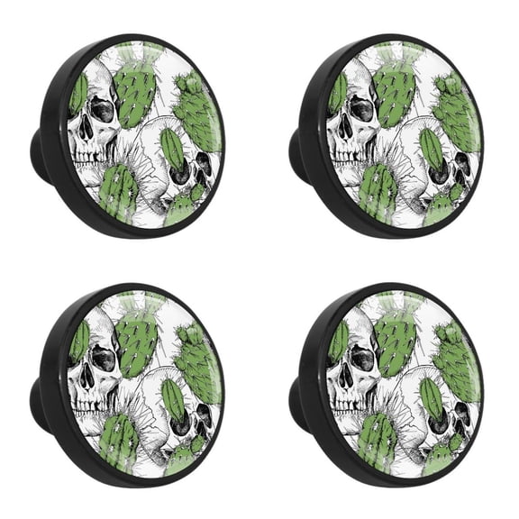4 Pcs Skull Knobs for Kitchen Cabinet Cupboard Dresser Bookcase Drawer Pulls Handles Round Home Decor