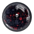 thumbnail image 1 of 4 Pcs Skull Knobs for Kitchen Cabinet Cupboard Dresser Bookcase Drawer Pulls Handles Round Home Decor, 1 of 8