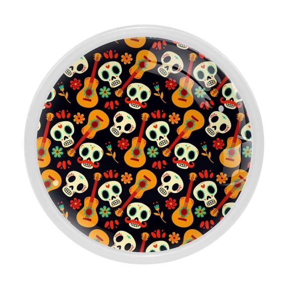 4 Pcs Skull Knobs for Kitchen Cabinet Cupboard Dresser Bookcase Drawer Pulls Handles Round Home Decor