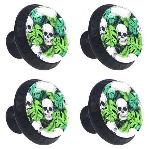 4 Pcs Skull Knobs for Kitchen Cabinet Cupboard Dresser Bookcase Drawer Pulls Handles Round Home Decor