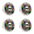 thumbnail image 1 of 4 Pcs Skull Knobs for Kitchen Cabinet Cupboard Dresser Bookcase Drawer Pulls Handles Round Home Decor, 1 of 5