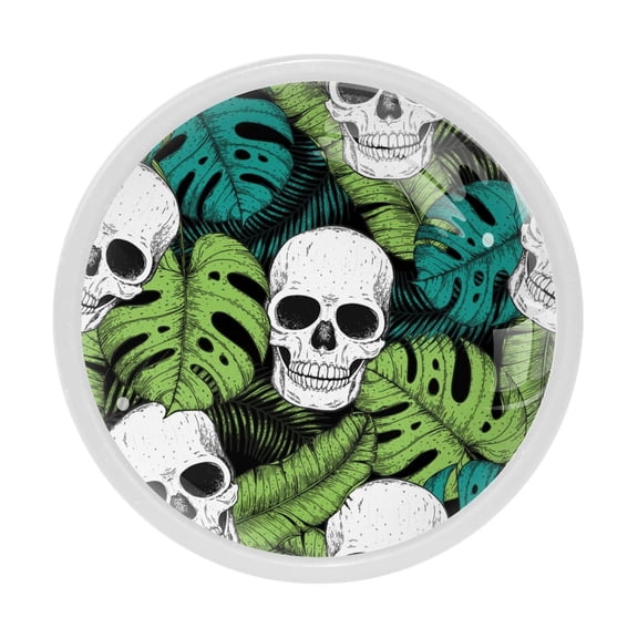 4 Pcs Skull Knobs for Kitchen Cabinet Cupboard Dresser Bookcase Drawer Pulls Handles Round Home Decor