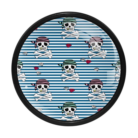 4 Pcs Skull Knobs for Kitchen Cabinet Cupboard Dresser Bookcase Drawer Pulls Handles Round Home Decor
