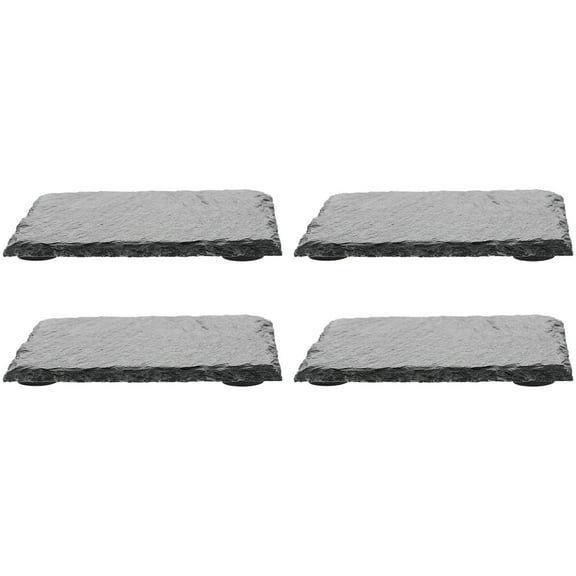 4 Pcs Slate Coasters Tabletop Cup Pad Decorative Cup Mat Retro Coasters Square Coasters Party Coaster