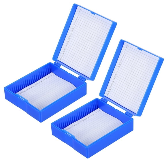 TABLZONE Green ABS Microscope Slide Storage Box with Multiple Slots and Secure Buckle Latch, Set of 4 Pieces