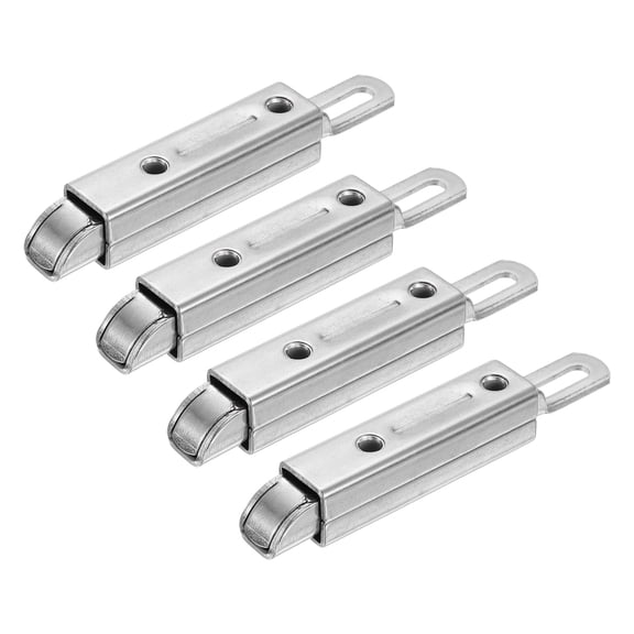 4 Pcs Slide Entry Slam Latch, 12.4 cm Automatic Spring Door Bolt Lock Stainless Steel Cabinet Hardware Latches for Industrial Cabinet & Family House, Straight Type