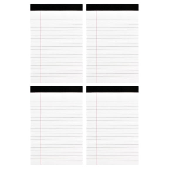 4 Pcs Small Note Pad,College Ruled Legal Pads Paper Notepads,5X7.99 inch Legal Pads Perforated Narrow Ruled Pads,30 Sheets/Pad,Colored Notepads,Colorful Legal Pads,Perforated Notepad,White 4PCS