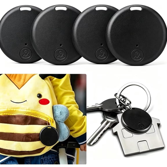 4 Pcs Smart Item Finder Portable Tracker GPS Tracking, Item Tracker Smart Locator for Bags, Luggage, Wallet, Pets Keys Luggage(Black)