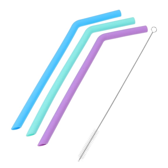LHX 4 Pcs Smoothie Straw Straws Disposable Plastic Beverage Tube Anti-wrinkle Travel