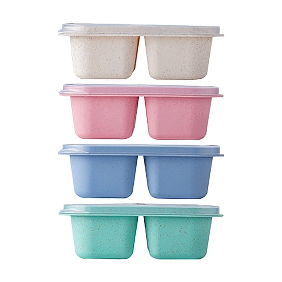 4 Pcs Snack Containers, Divided Bento Lunch Snack Box with Transparent Lids, Reusable Meal Snack Containers for Adults, BPA Free, 4 Compartment Food Storage Containers for People Work Travel