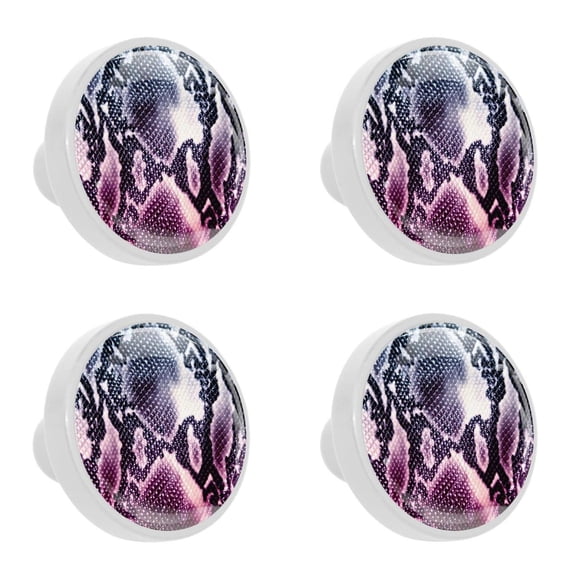 4 Pcs Snake Skin Texture Knobs for Kitchen Cabinet Cupboard Dresser Bookcase Drawer Pulls Handles Round Home Decor