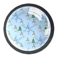 thumbnail image 1 of 4 Pcs Snowman Skiing Knobs for Kitchen Cabinet Cupboard Dresser Bookcase Drawer Pulls Handles Round Home Decor, 1 of 8