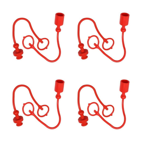 4 Pcs So7241A Hydraulic Coupling Dust Cap Set Red Rubber Male Female Cover For Iso7241-A Series 1/4 3/8 1/2 3/4 1 Inch Hydraulic Connector 1/4Inch
