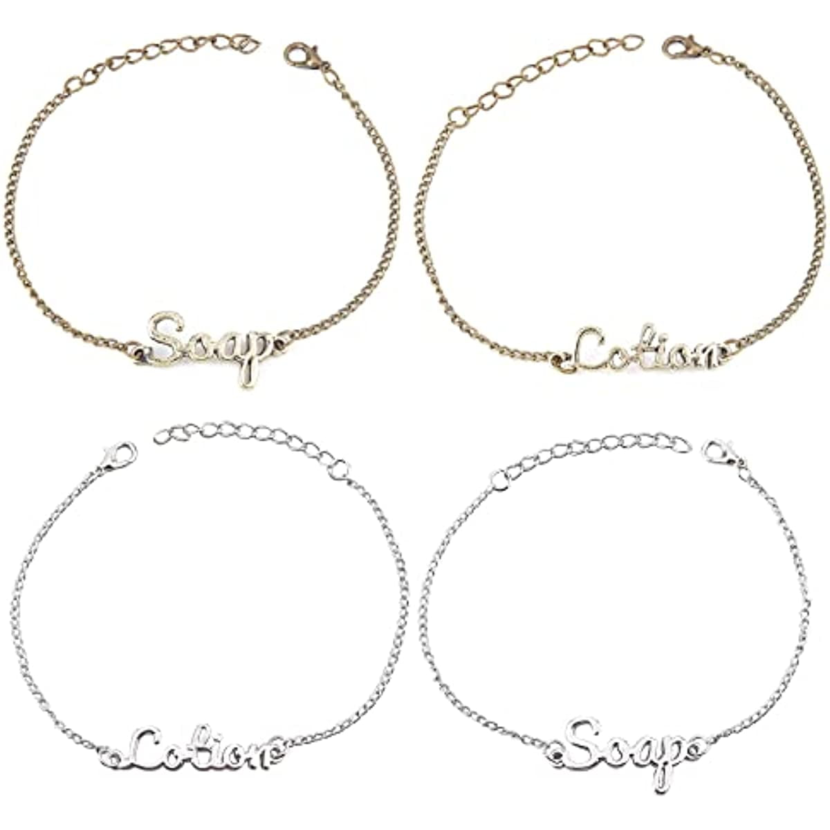 Chain Label 4 Pcs Soap Chain Labels Lotion and Soap Dispenser Chain Labels Gold ...