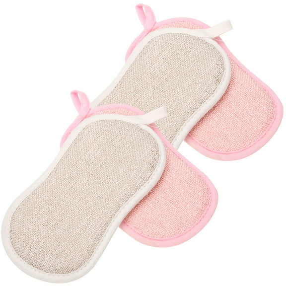 4 Pcs Soap Dispenser Double Sided Dish Sponge Cleaning Kitchen