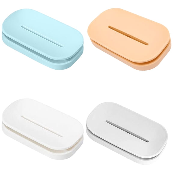 FELTECHELECTR 4Pcs Small Soap Dish Assorted Color PP Extending Soap Life for Homeowners
