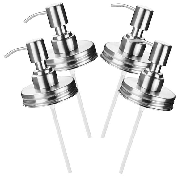 4 Pcs Soapdish Foam Soap Stainless Steel Dispenser Pumps Mason Jar Hand Soap Dispenser Soap Pump Lotion Pump