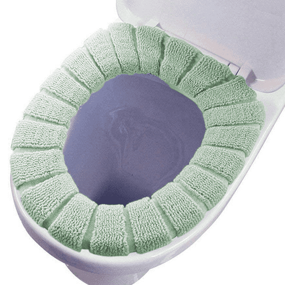 4 Pcs Soft Toilet Seat Cover Pad Warmer Stretchable Thicker Washable Cloth,Green