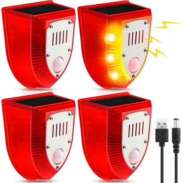 Solar Strobe Alarm Light With Motion Sensor – 130dB Siren, Waterproof For Outdoor Security