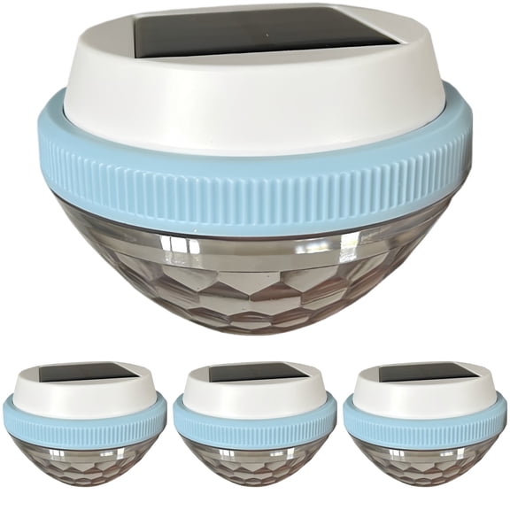 4 Pcs Solar Floating Pool Lights, Auto Color Changing Waterproof LED Floating Lights with Patterned Shadow Projection, Outdoor Decor for Swimming Pool Pond Fountain Backyard Garden Patio
