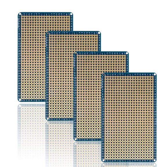 4 Pcs Solderable Breadboard Universal PCB Prototype Shield Board Double Sided Tinned Gold Plated Holes