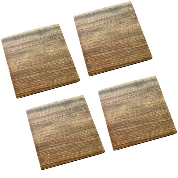 4 Pcs of Solid Wood Coasters, Japanese Black Walnut Wood Square and Round Heat Resistant Tea Cup Mats, Water Cup Coasters, Coffee Ceramic Trivet, 3.2 x 3.2 x 0.4 in / 8 x 8 x 1 cm