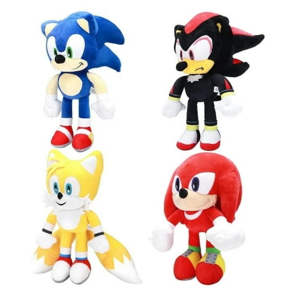 4 Pcs Sonic the hedgehog Plush Toys, Hedgehog 3 Movie Plushies Toys for Kids Christmas Birthdays and Gifts for Fans, 12"