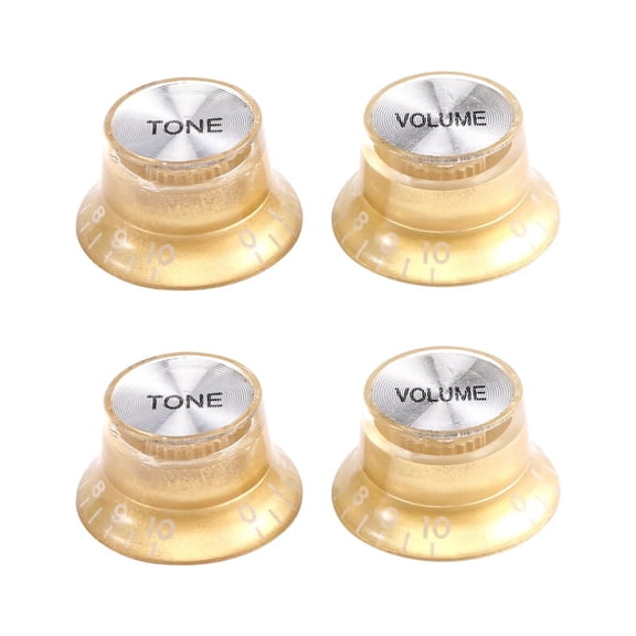 4 Pcs Speed Control Knobs 2 Tone 2 Volume for LP Golden Knobs Guitar Accessories,2 x Volume 2 x Tone Knobs,As Shown