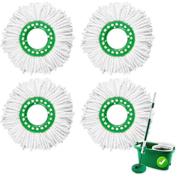 4 Pcs Spin Mop Replacement Heads,Mop Head Replacement for Libman Tornado,Machine Washable Mop Refill Head,Easy to Replace