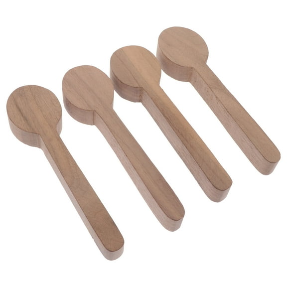 SEWACC Wooden Spoons Light Brown Walnut Wood Adults Craft Enthusiasts 4Pcs 6.1X1.6in
