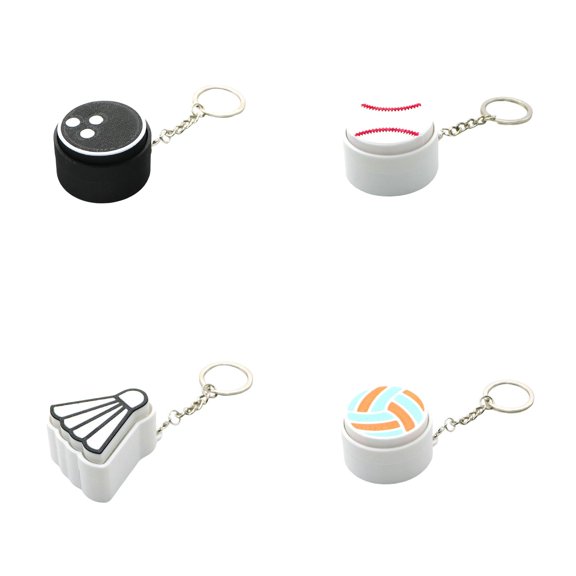 4 Pcs Sports Balls Fidget Clicker Keychain, 3D Printed Sensory, for Relief Stress Bag Widget, Style 1