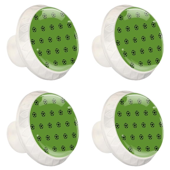 4 Pcs Sports Soccer Football Knobs for Kitchen Cabinet Cupboard Dresser Bookcase Drawer Pulls Handles Round Home Decor