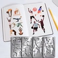 thumbnail image 1 of 4 Pcs Sports Theme Metal Journal Stencil Metal Painting Template Gymnastics Football Stainless Steel Multifunctional, 1 of 9
