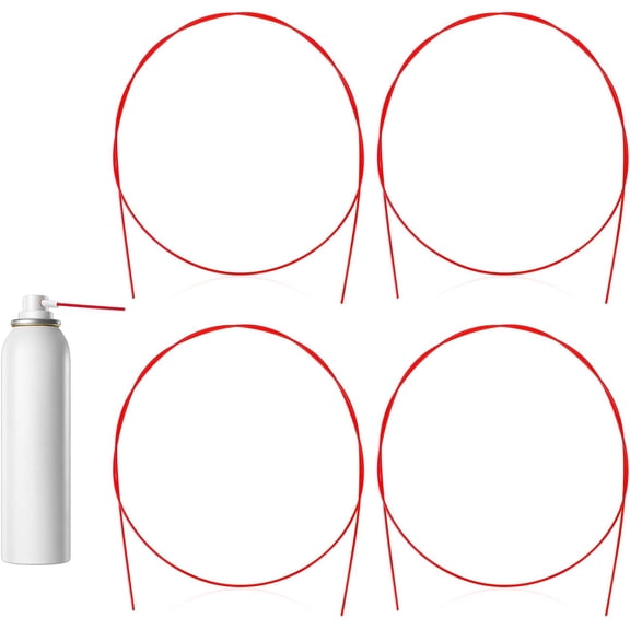 4 Pcs Spray Can Nozzle Straws 51 Inch Flexible Extension Hose Extension Straw Red Plastic Tubes Spray Can Straws for Automotive