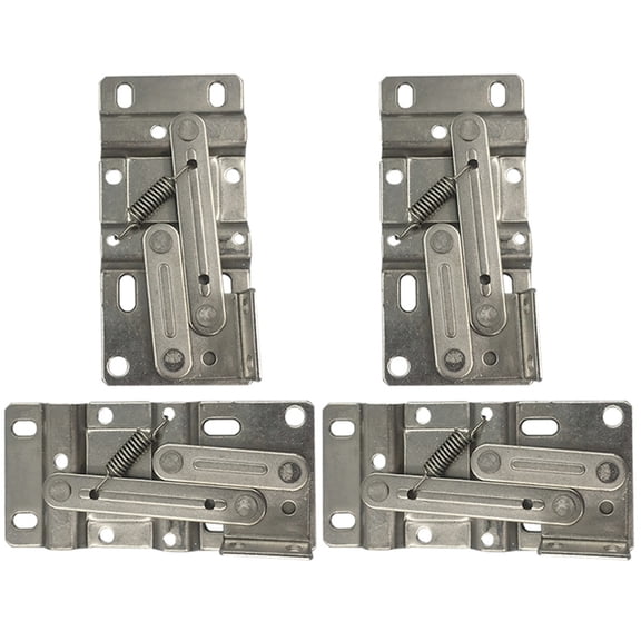 WHAMVOX 45 Degree Down Flap Spring Hinge for Kitchen Cabinet Doors Silver Iron Hardware 4 Pcs