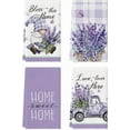 thumbnail image 1 of 4 Pcs Spring Purple Lavender Kitchen Towels, 27.5x20 Inch Watercolor Floral Decorative Tea Towels, Farmhouse Absorbent Dishcloth Fast Drying Kitchen Decor for Cooking (Lavender), 1 of 6